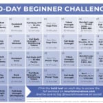 workout routines for beginners | calendar graphic