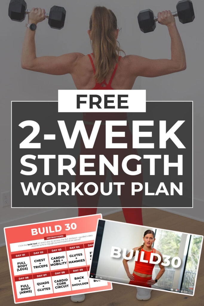 Two week strength program with calendar overlay