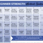 Pin for Pinterest of fitness beginner workout plan - shows calendar graphic of 30-day plan