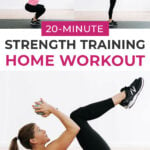 Pin for Pinterest of full body strength workout no repeats