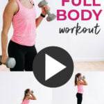 Pin for Pinterest of full body strength workout no repeats