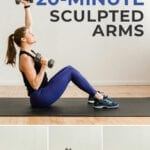 Pin for Pinterest Toned Arms Workout for Women - woman performing exercises for toned arms